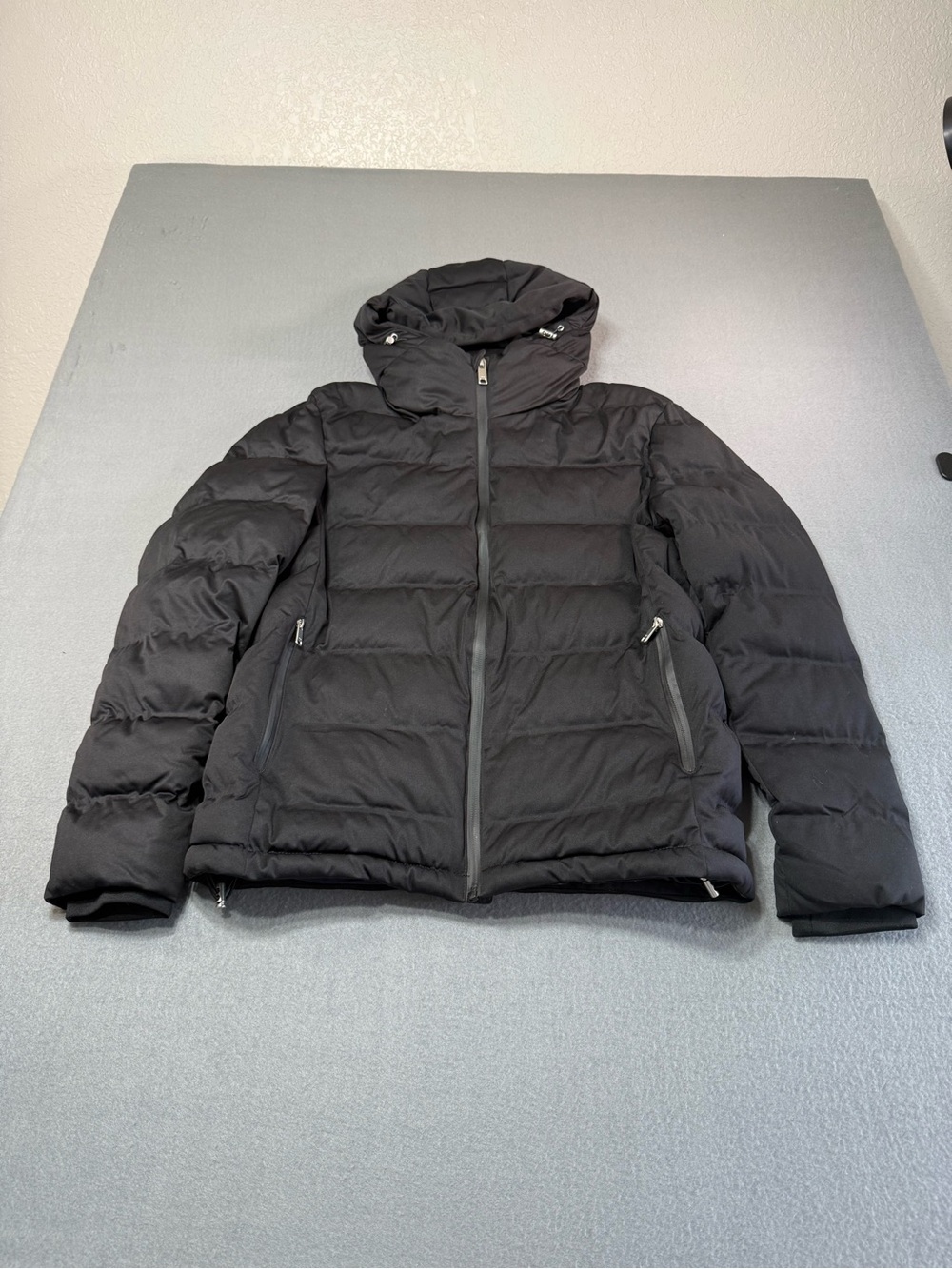 ZARA Men's Black Hooded Padded Puffer Jacket Full Zip Regular Fit Size L